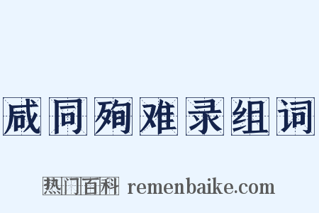 咸同殉难录组词是什么意思的图片